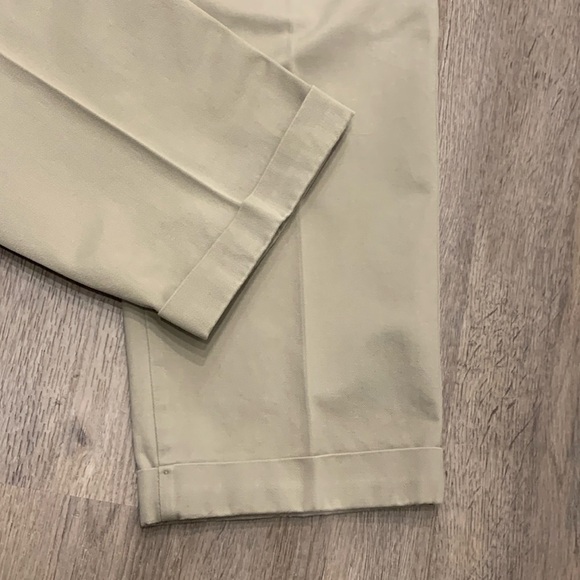 Savane Men’s Pleated Chino Pants Trousers Khaki with Cuffs 38 x 31 Office Preppy - Picture 9 of 13
